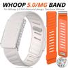 SportFlex Band For WHOOP 5.0 ECG-MG Wrist Band Casual Wristband with Full-Diamonds Bright Silver Metal U-Frame for WHOOP 5.0 One+Peak Silicone Strap