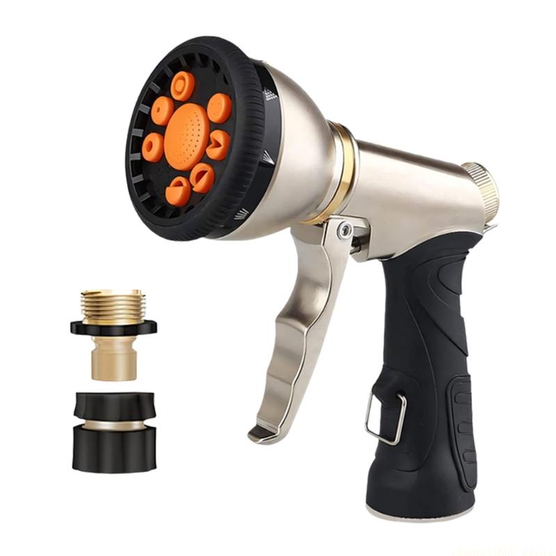 QX2E Professional Garden Hose Nozzle Durability Zincs Alloys Watering Nozzle