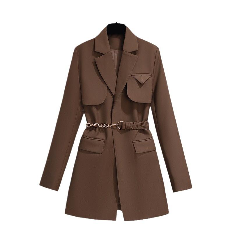 Sense Black Small Blazer Womens Autumn and Winter Clothing Latest Korean Version Comfortable Fit Everyday Long Sleeves