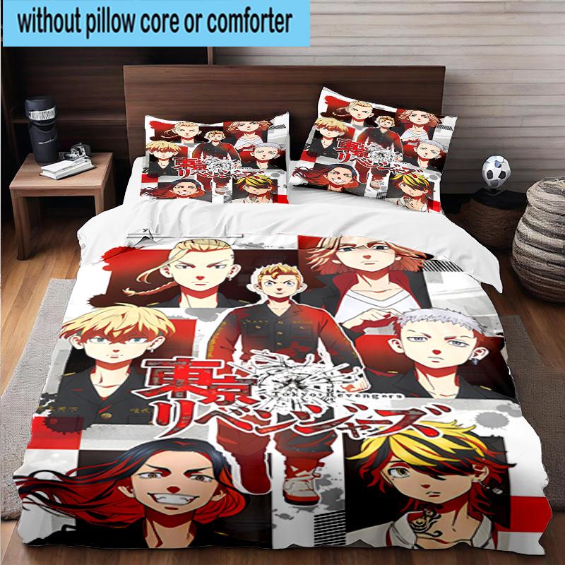 3PCS Tokyo anime 3pcs Bedding,Including 3PCS Duvet Cover And 2pcs Pillowcases Perfect for Christmas,Ideal for Bedroom, Dormitory