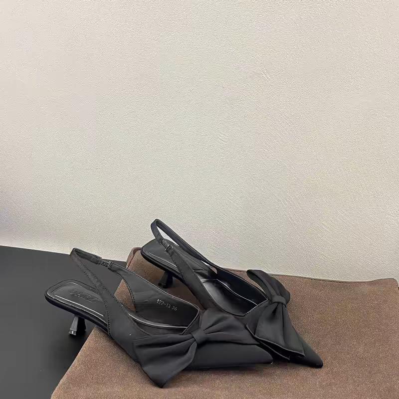 New High Heels Spring Fashion Elegant Women Shoes Butterfly Knot Simple Classic Sandal Versatile Thin Heels Autumn Pumps Zapatos