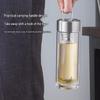 Portable Double-Wall Borosilicate Glass Tea Bottle with 316 SS Infuser
