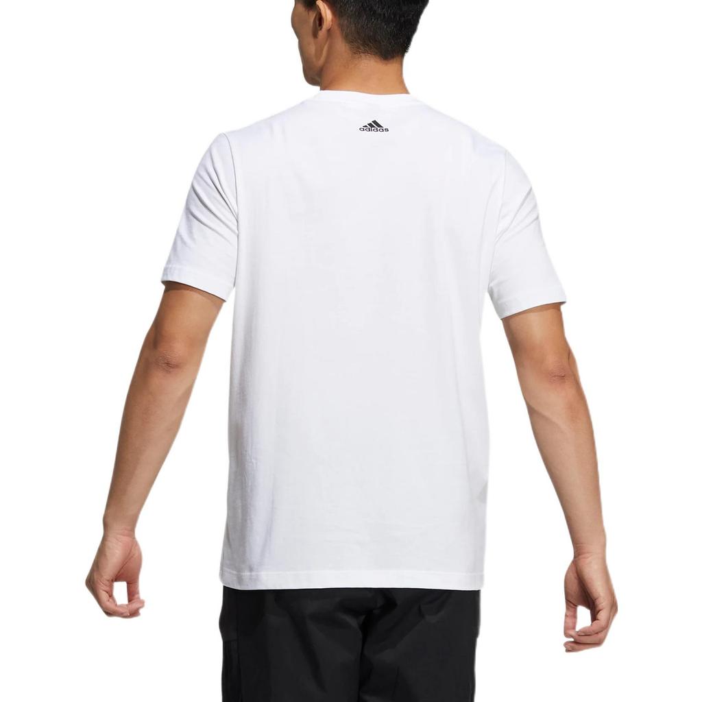 Adidas Alphabet Logo Print Sports Round Neck Short Sleeve T-Shirt Men Tops White HE7425