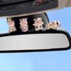 4Pcs Auto Cute Anime Plastic Cartoon Little Cow Car Accessories Gift Interior Hanging Ornament Rear View Mirror Decorations