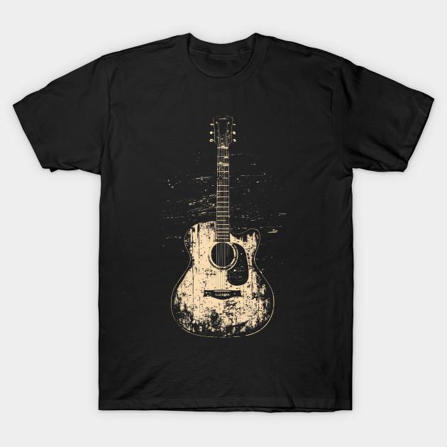 

Men Black Print T-shirt Acoustic Guitar Player No-Cut Transfer Paper Print Cotton Tshirt XL чорний