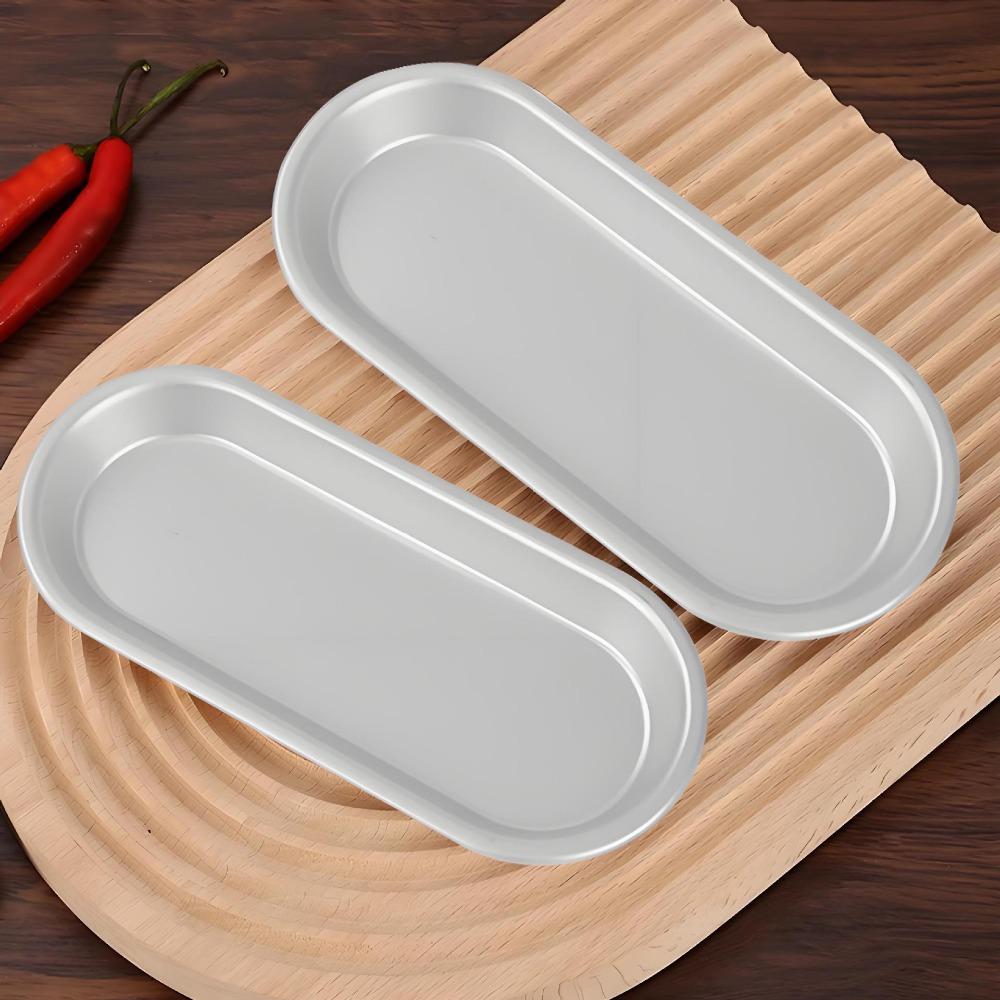4PCS Aluminium Zinc Zinc Alloy Sausage Bread Baking Pan Oval Hotdog Bun Pan Durable Hot Dog Bread Mold  Bakery