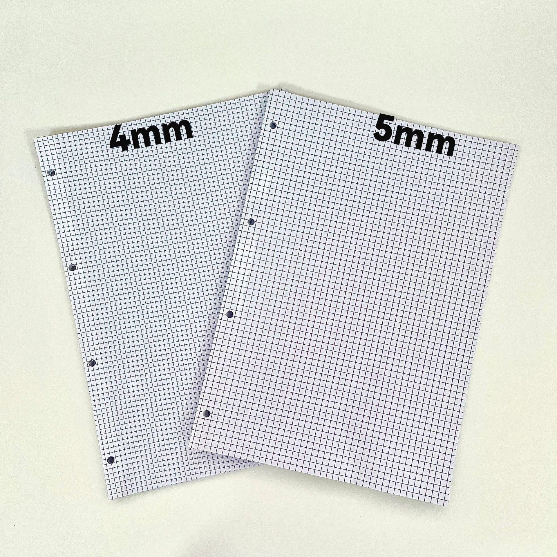 A4 Refillable 4-Hole Binder Notebook with Lined Grid Loose-Leaf Pages and Customizable Sections