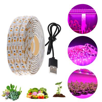 1/2/3M USB Pěstební LED pásek DC 5V Plnospektrální LED pásek 2835SMD Pro Skleník Pěstební Stan Vnitřní Zahradní Osvětlení