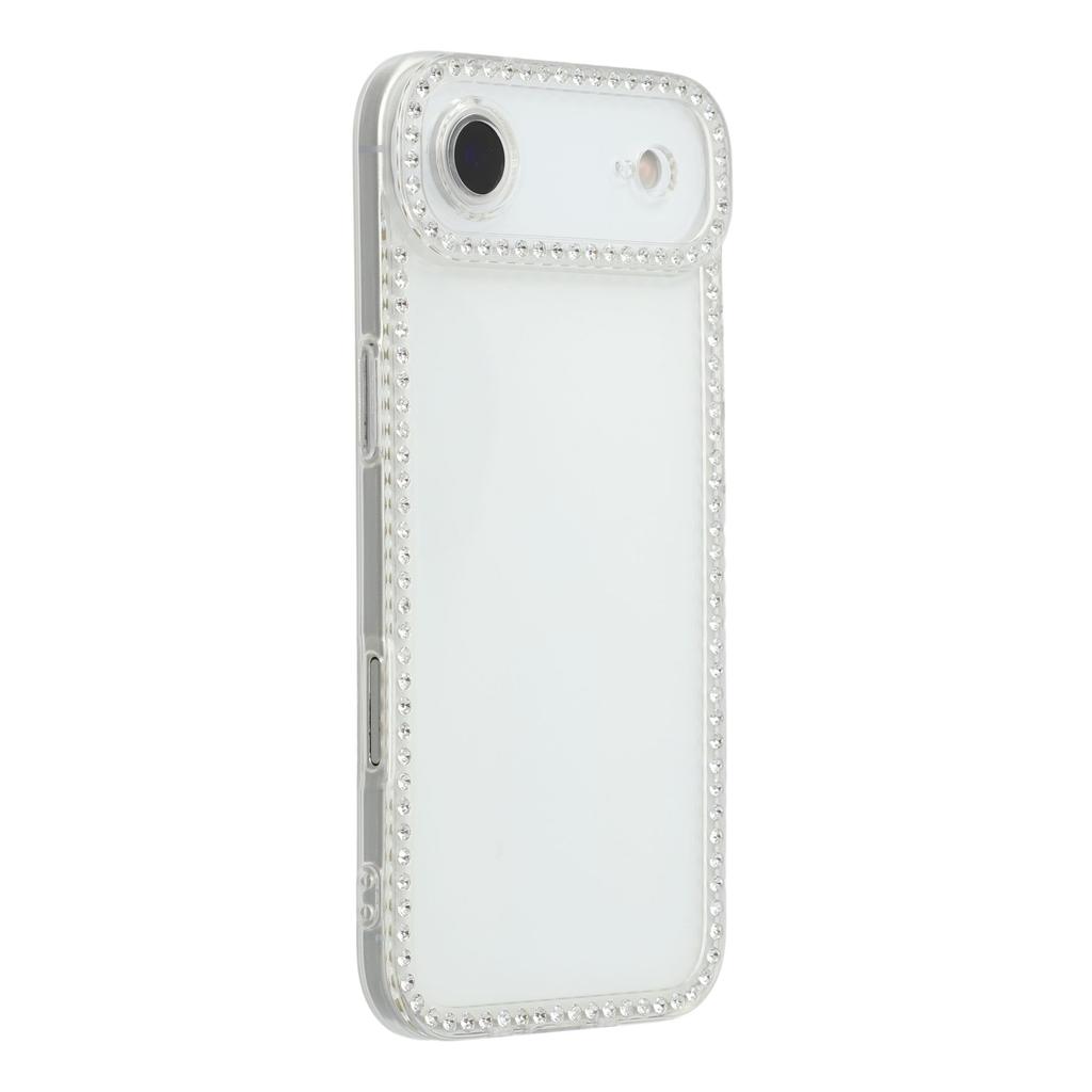 For iPhone 17 Air TPU Case Rhinestone Decor Clear Phone Back Cover,Precise Cutout