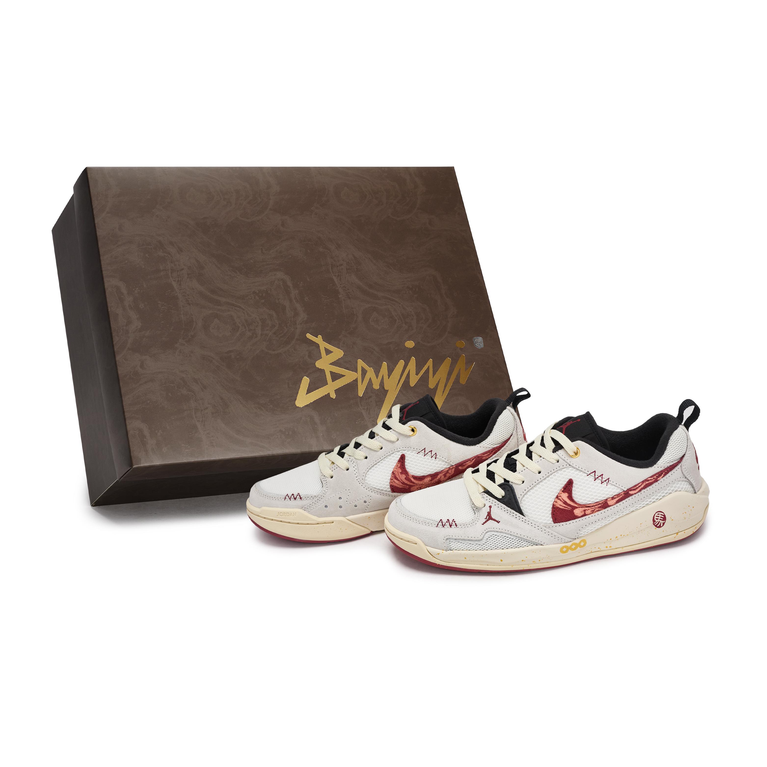 

Jordan CMFT Era 811 Manufacturing, Soaring Wind, Special Shoe Box Low top Vintage Basketball Shoes Men s Beige Red HJ6777-101(Team80-S-BOX) 44.5