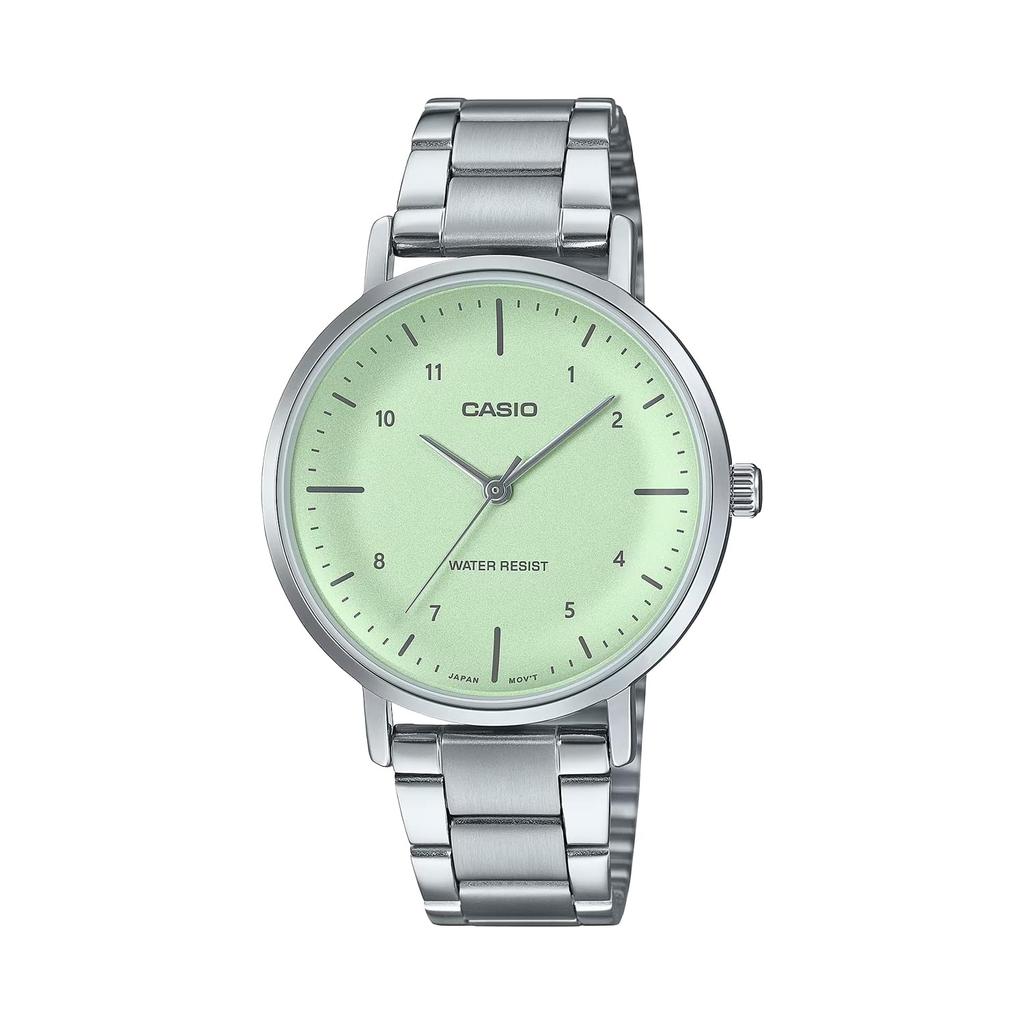 Casio LTP-VT03D-3B Analog Quartz Ladies Watch Mint Green Metallic Metal Band Overseas Model