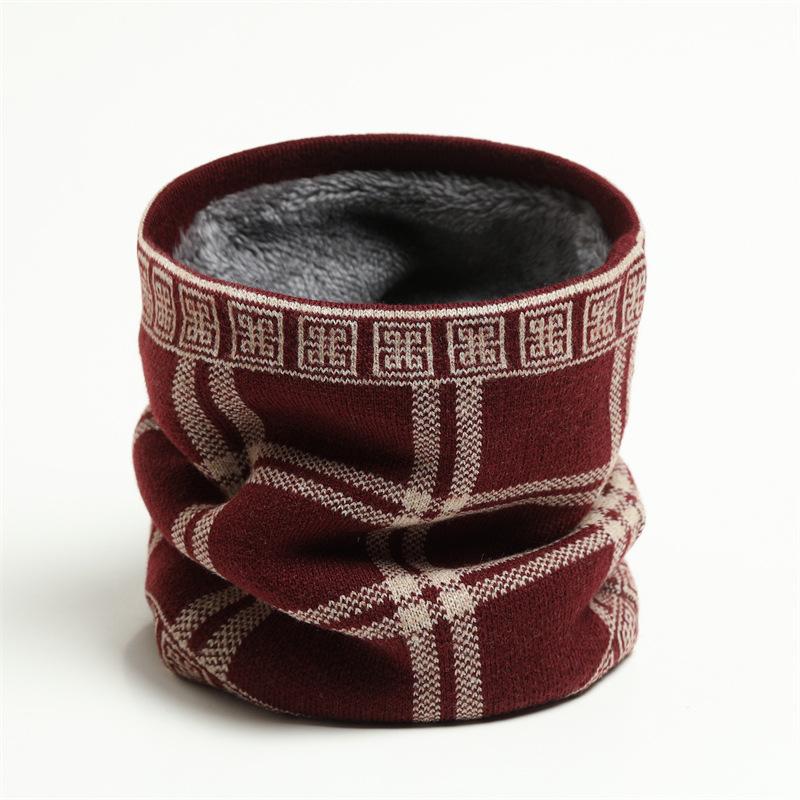Scarves, New Warmth Protection For Men And Women In Winter, Cervical Spine Pullover, Neck Cover, Plaid Wool Knitted Thickened Scarves