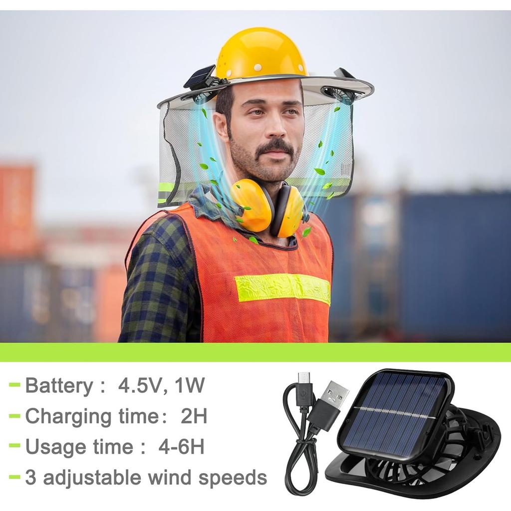 Sun Safety Helmet, Full Safety Helmet, Sun Visor With Solar Fan