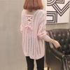 Spring and Summer Women's Hollow Knitted Sweater Loose Pullover V-neck Sweater for Women
