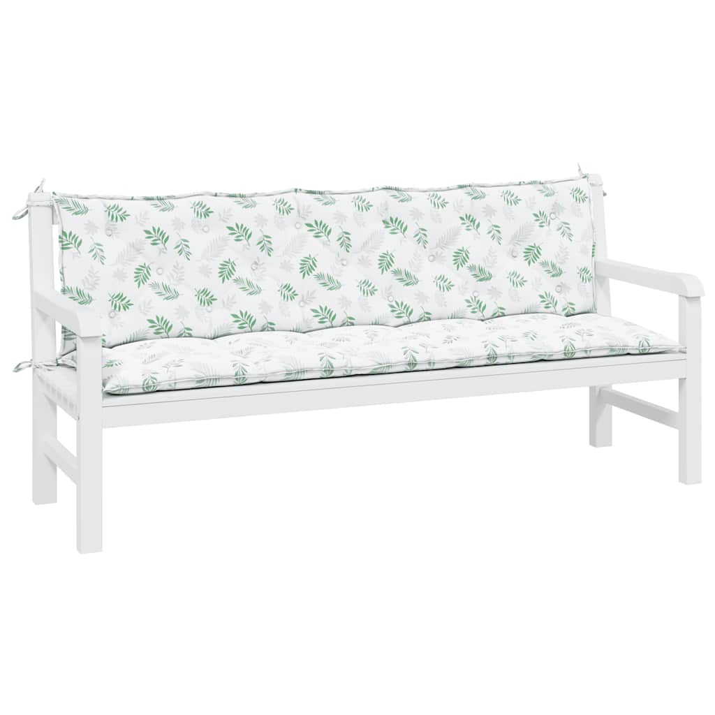 Garden Bench Cushions 2 pcs Leaf Pattern Oxford Fabric