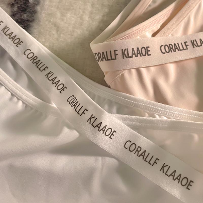 New Ice Silk Panties for Women Low Waist Letter Cross Pure Desire Sexy Seamless Underwear