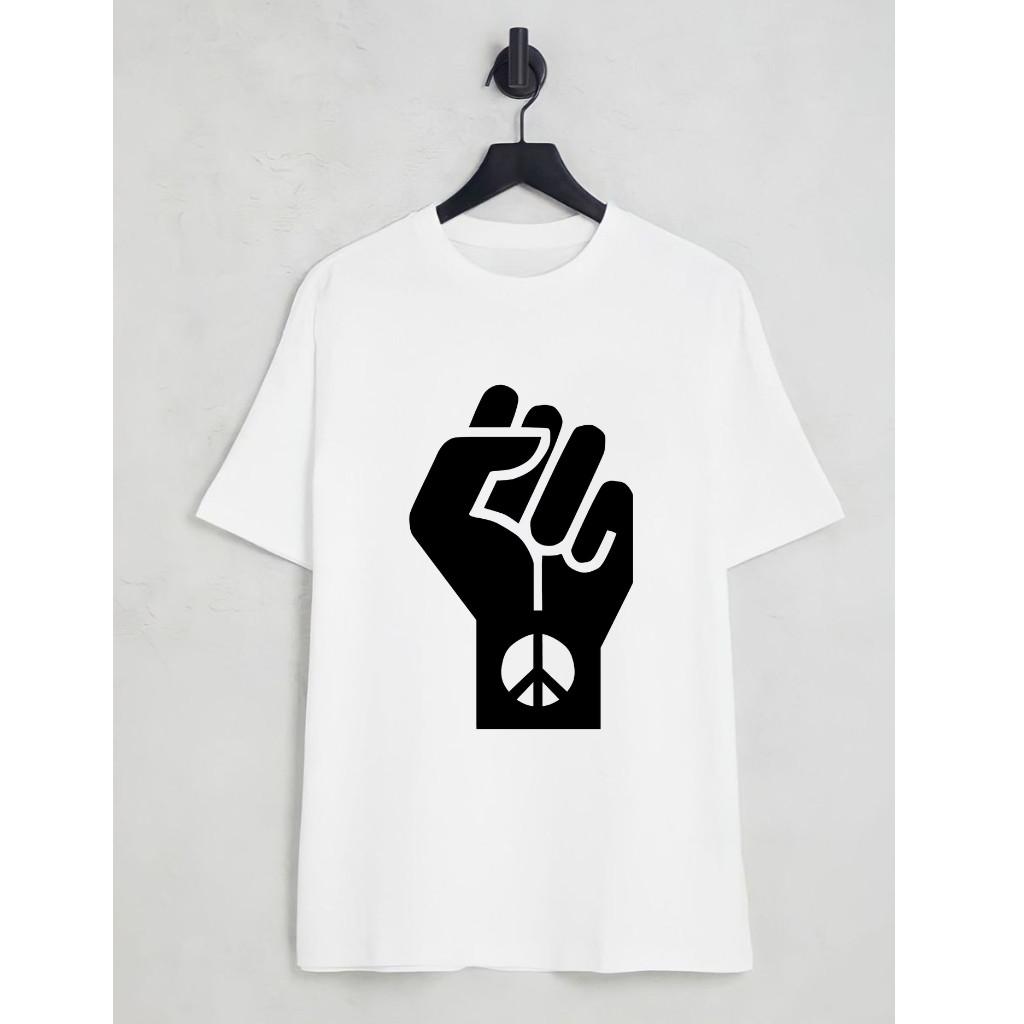 Fist Peace Love Anti-War Vintage T-Shirt – Peace Lover Novelty Graphic Men's Cot