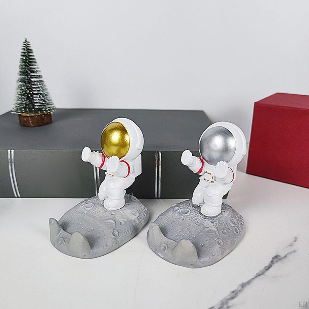 Creative Resin Astronauts Ornaments Stand Figurine Crafts Mobilephone Support for Table Desktop