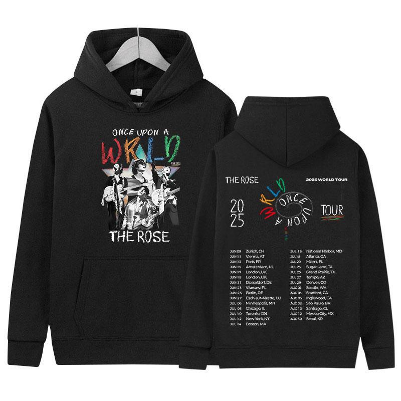 Singer The Rose Once Upon AWRLD World Tour Album Hoody Men's Clothing Retro Oversized Long Sleeve Fleece Hoodies Streetwear