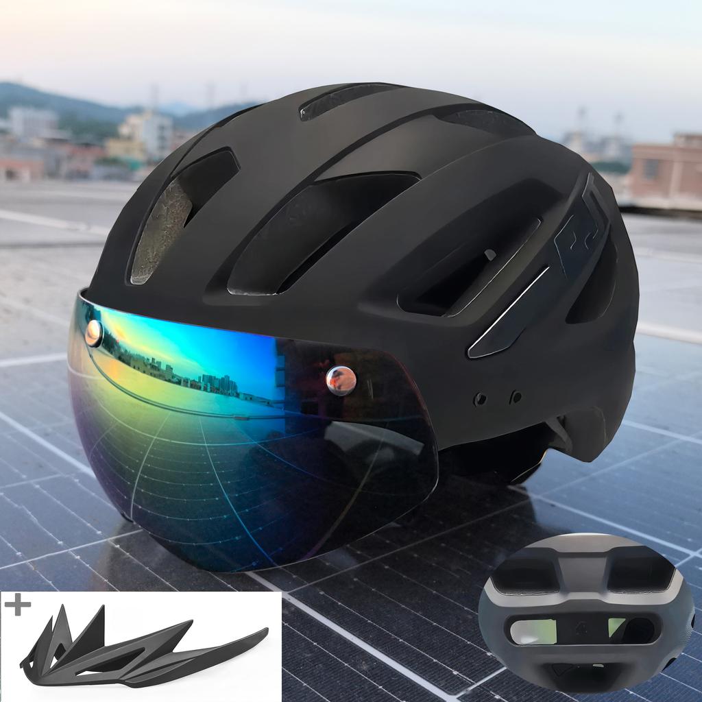 Kask Rowerowy Pjt Z Goglami Przeciwsłonecznymi Męski Daszek Przeciwsłoneczny Kask Rowerowy Okulary Przeciwsłoneczne Kask Rowerowy Szosowy Mtb Kask Rowerowy Sportowy Z Goglami E-Bike