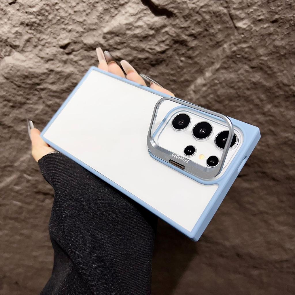 Samsung S25 Hardware Lens Bracket Suitable for S24ultra High Transparent Electroplating Button Two In One Mobile Phone Protection Case