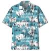 Cute Polar Bear Pattern Aloha Shirt For Men 3D Printed Panda Animal Short Sleeve Loose Lapel Hawaiian Shirts Button Blouse