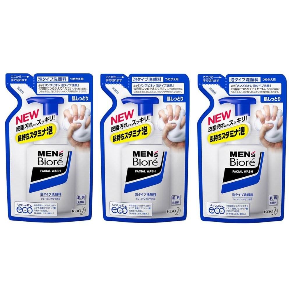 Mens Biore Foaming Face Wash Refill 3
