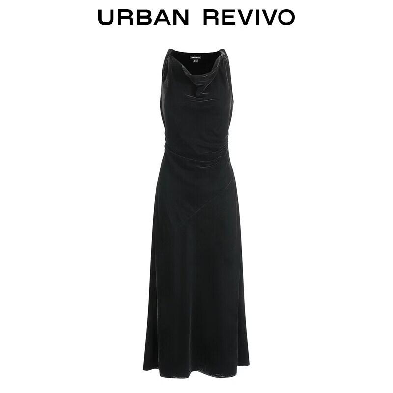 UR Autumn 2026 Women's Draped Neck Textured Sleeveless Maxi Dress