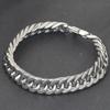 Trendy Men's 11MM Titanium Steel Cuban Chain Bracelet with Square Buckle