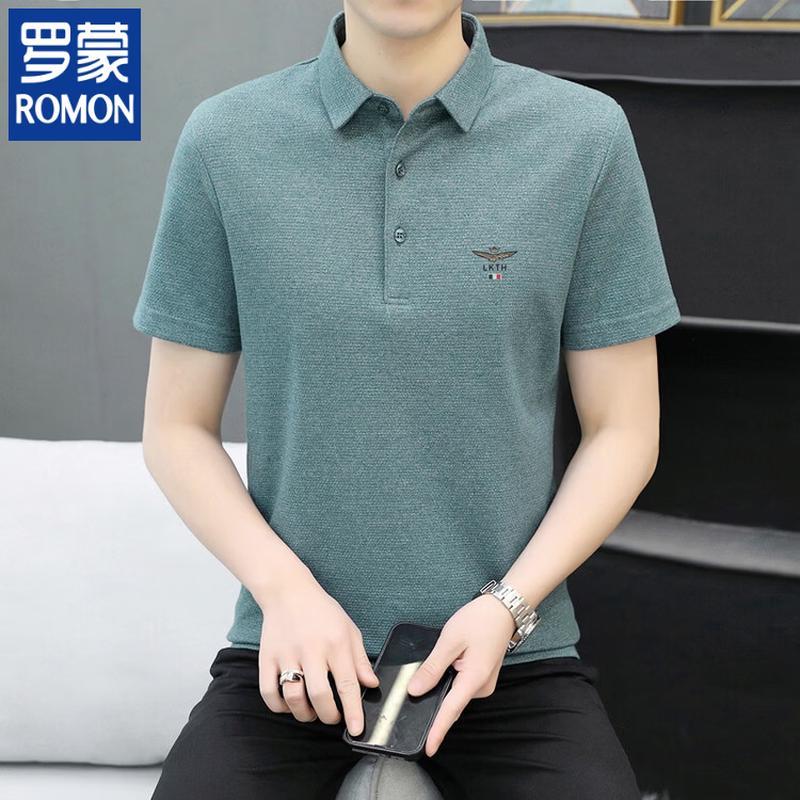 ROMON Men s Summer Breathable Short-Sleeve Polo Shirt 4XL