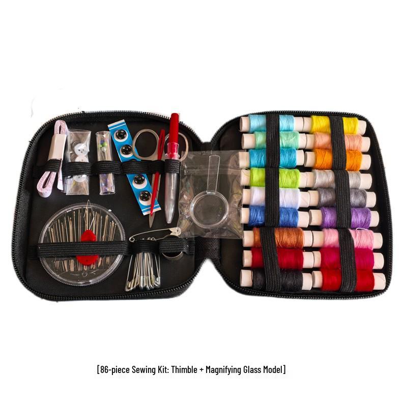 Portable Needle and Thread Set for Home Sewing and Mending – Includes Stitching Method Book and Case