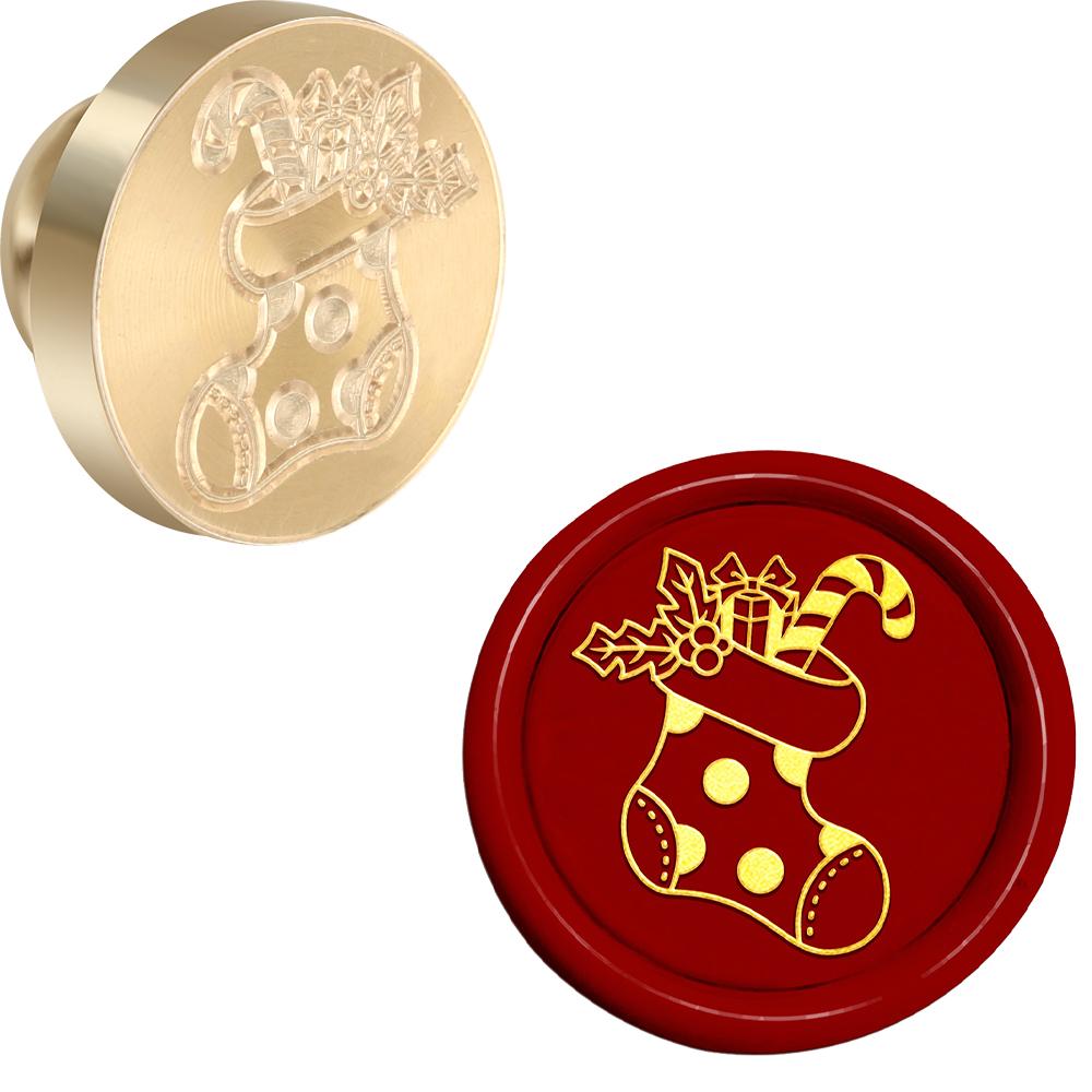 Gingerbread House Wax Seal Stamps Christmas Sock Sleigh Wax Seal Stamp Head Christmas Eve for Invitations Envelope Cards Gift