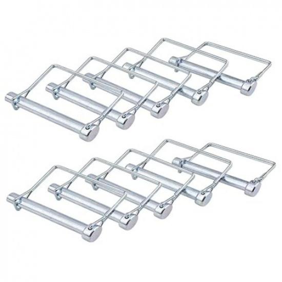 10 Pack Coupler Pin 3/8x3-5/32in Towing Hitch Pin Heavy Duty Wire Lock Pin Secur