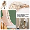 1Pair Women Shoelaces For High Heels Pearl Heels Band Shoe Belt Ankle Holding Loose Anti-skid Bundle Tie