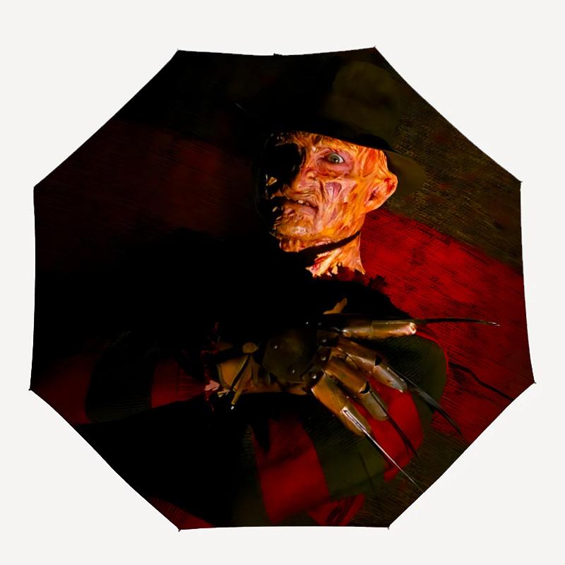 

1pc A Nightmare on Elm Street Automatic Folding Umbrella - Compact 8-Rib Design,Festive Gift for Friends & Family, Compact Umbrella 22085