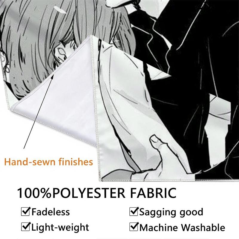 Tokyo Ghoul Wall Tapestry Aesthetic Wall Hanging Printed Fabric Blanket Decorative Tapestries for Bedroom Living Room Home Decor