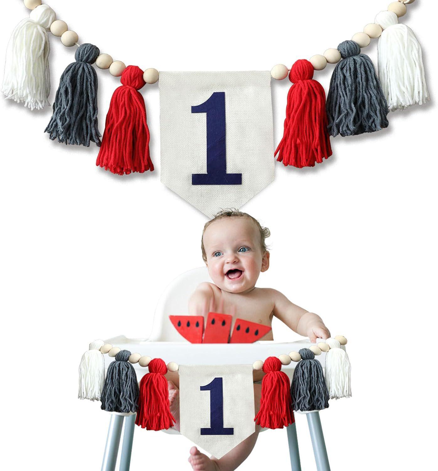 

1 комплект ручної роботи в стилі Boho 1st Birthday High Birthday Banner Party Decoration для дівчинки Baby Shower Гобелена Декоративна для дитячої спальні D