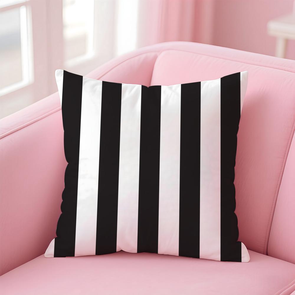 black and white Stripes Cushion Cover Comfortable Reversible Pillow Cover Ideal for Car Sofa Bedroom Beyond