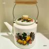 Ethnic Style Thickened Enamel Milk Tea Kettle for Induction Cooktops