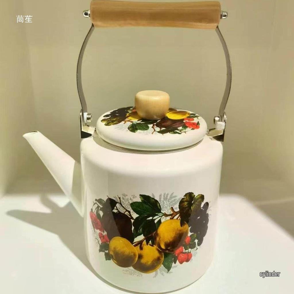 Ethnic Style Thickened Enamel Milk Tea Kettle for Induction Cooktops