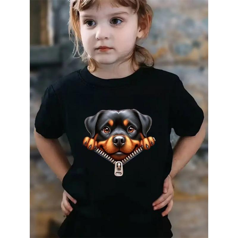 Cotton 100% Graphic T Shirts Summer 2025 Kids Clothes Round Neck Kids T Shirt Cute Girls Top Clothes Animal Children's T-Shirt Short Sleeve