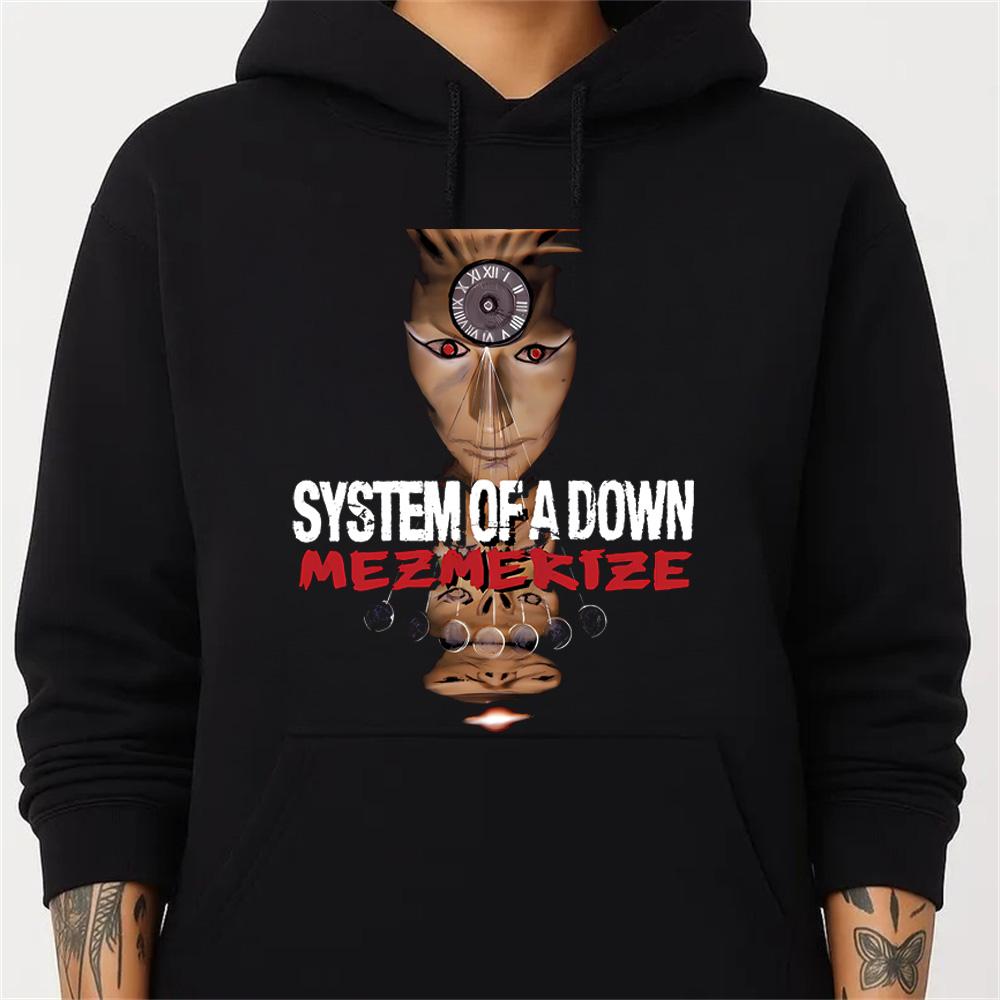 System of A Down Mezmerize Print 90s Vintage Rock Band Hoodie Women Alternative Metal Music Sweatshirt Gothic Hoodies