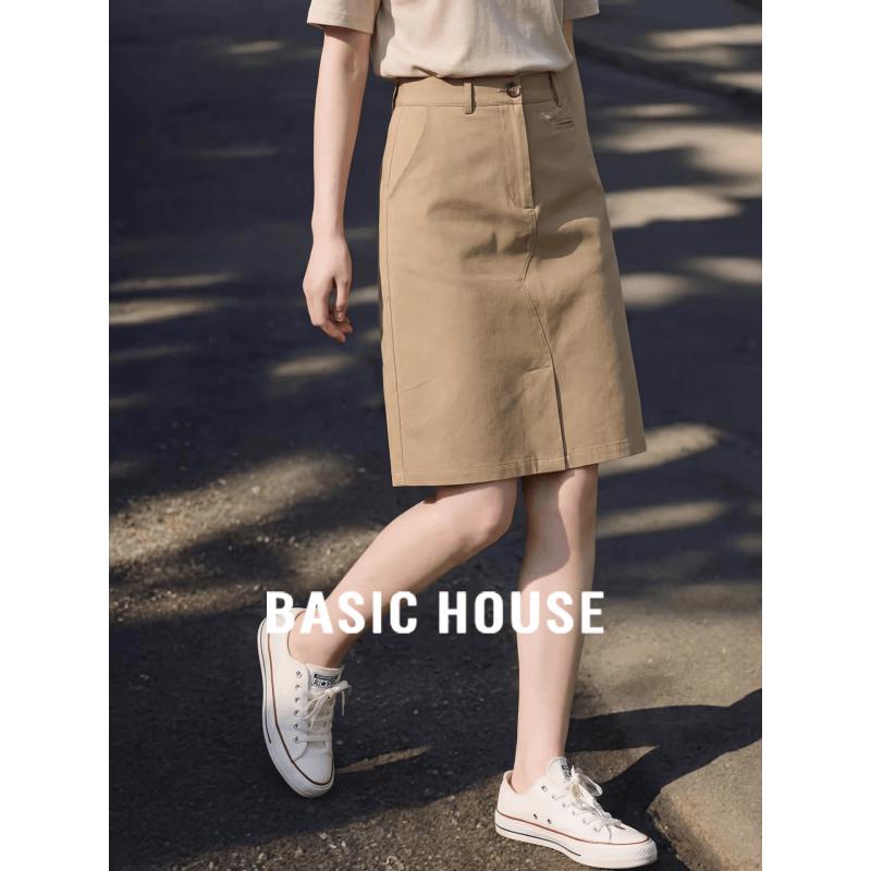 Basic House Women s High-Waist A-line Skirt M