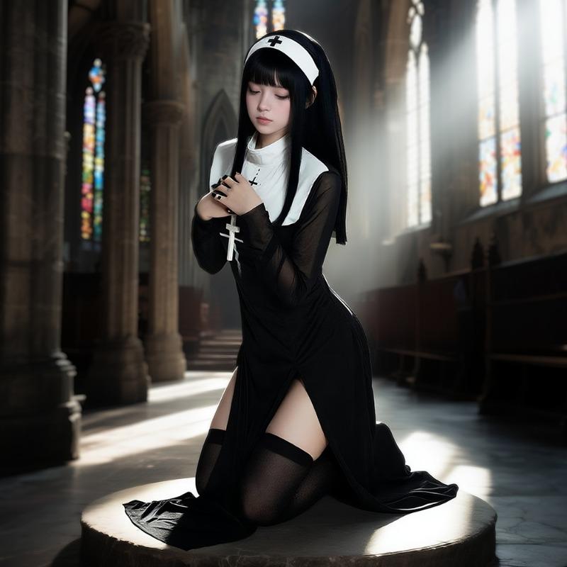 Halloween Adult Costume Sexy Nun Costume Mardi Gras Costume Cosplay
