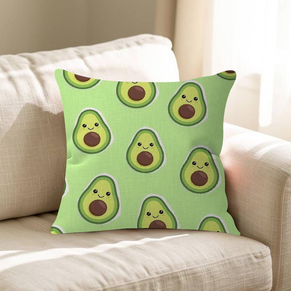 Cool Cartoon Avocado Office Cushion Pillowcase Car Cushion Cover45X45CM Lumbar Pillowcase Sofa Pillowcover
