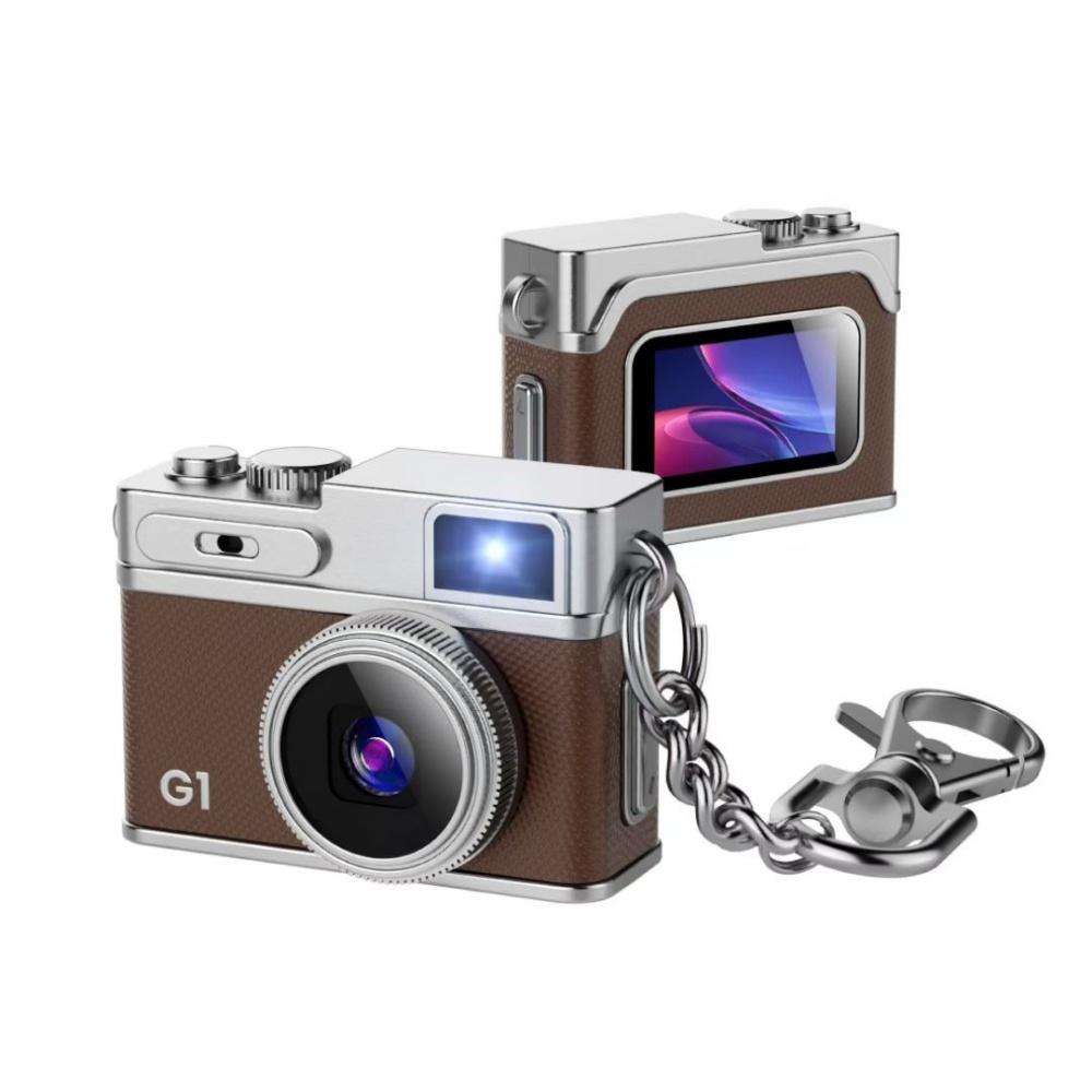 

Mini HD Camera Small Pendant Pocket 1080p Digital Camera for Student & Children Portable Retro LCD Camera for School Outdoor Use коричневий