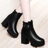 New Hot Style Fashion Women Boots Round Head Thick Bottom PU Leather Waterproof Woman Snow Boots Free Shipping
