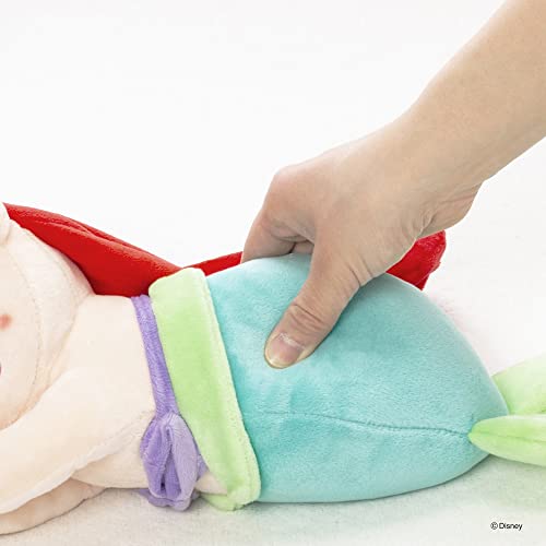 MORIPiLO Ariel Body Pillow, Disney Sleeping Pillow (S), Approx. 30cm, Skin-Friendly Micro Fabric, Large Plush Toy, Green, Disney, Morishita Pillows