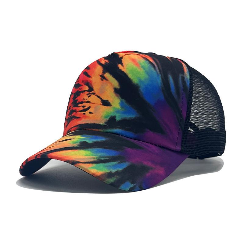 Pattern Floral Casual Wide Brim Baseball Cap Mesh Sun Hat For Outdoor Activities