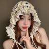 Bohemian Style Lace Beanies Hollow Out Knit Cap Crochet Flower Knitted Hat  Apparel Accessories